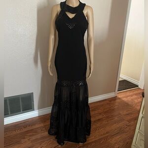 Valentine Sequin Black Long Dress – Size Large